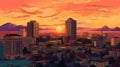 San Jose Sunset In 1900s: A Pixel Art Close-up