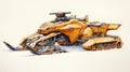 Rusty Iron Snowmobile In Detailed Pen Strokes And Pencil Colors