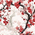 Guan Shanyue\'s Traditional Chinese Ink Painting Of Plum Blossoms In Full Bloom