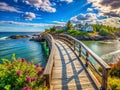 Ogunquit Footbridge A Stunning Coastal Walkway in Maine Perfect for Photography and Scenic Exploration Royalty Free Stock Photo