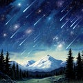 Nighttime Deluge: Meteor Shower Magic