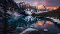 Magical Moraine Lake - Generative AI Art Royalty Free Stock Photo