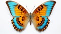 Vibrant Butterfly: Stunning Isolation, Colorful Patterns on White Background. Royalty Free Stock Photo