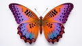 Vibrant Butterfly: Stunning Isolation, Colorful Patterns on White Background.