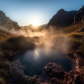 Majestic Hot Springs at Golden Hour