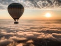 A hot air balloon ride high above the clouds created with Generative AI Royalty Free Stock Photo