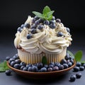 blueberry cupcakes Royalty Free Stock Photo