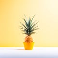 a sweet and juicy fruit with vibrant colors isoalted in yellow background Royalty Free Stock Photo