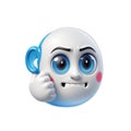 3d illustration of emoticon with thumbs up sign over white background Ai generative