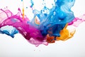 Vibrant Abstract Liquid Splashes Frozen in Motion Royalty Free Stock Photo