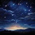 Cosmic Symphony: A Celestial Ballet of Shooting Stars