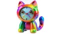 Animated 3D Kit Cat Clock Looped Video with Transparent Background for Creative Projects Sharp Bright Colors and Royalty Free Stock Photo