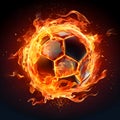 Ominous Soccer Ball Splashing in Fire - Futuristic Organic Image 40