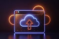 Sleek NightTime DragandDrop File Upload Animation with Red Progress Bar for Cloud Storage A Modern UI Design Showcase