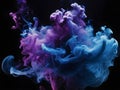 Celestial Whispers: Dynamic Blue and Purple Smoke Art Royalty Free Stock Photo