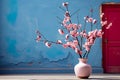 Experience the charm of minimalist still life with this elegant arrangement of flowers in a vase,