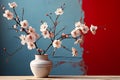 Experience the charm of minimalist still life with this elegant arrangement of flowers in a vase,