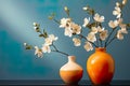 Experience the charm of minimalist still life with this elegant arrangement of flowers in a vase,