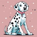 Dalmatian Dog illustration captured in a playful and captivating pose