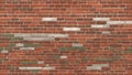 city chic: red brick texture with mossy accents. ai generate Royalty Free Stock Photo