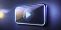 Sleek Play Video Button Design A Minimalist Linear UI Element for Modern Digital Media Platforms