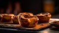 Experience the Creamy Goodness of Pastel de Nata a Portuguese Pastry Delight food photography. Generative AI