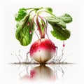 Fresh radish on photo white background