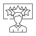 experience customer testimonial line icon vector illustration Royalty Free Stock Photo