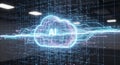 Futuristic ai cloud computing data center technology network connection digital abstract Royalty Free Stock Photo