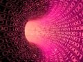 Experience the digital revolution as binary code rushes through a virtual cyberspace tunnel. Royalty Free Stock Photo