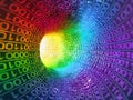 Experience the digital revolution as binary code rushes through a virtual cyberspace tunnel. Royalty Free Stock Photo