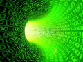 Experience the digital revolution as binary code rushes through a virtual cyberspace tunnel. Royalty Free Stock Photo