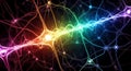 Vibrant neural network pulses with electric energy, symbolizing thought and connection Royalty Free Stock Photo