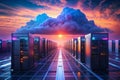 Streamlined Cloud Infrastructure A BirdsEye View of Modern Data Center Design Royalty Free Stock Photo