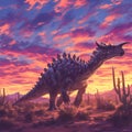 Desert Dinosaur Adventure: Ankylosaurus on a Journey