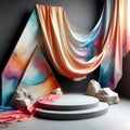 Silk Dream Stone Triangular Podium with Abstract Patterns Royalty Free Stock Photo