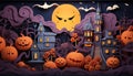 Halloween-Themed Delights for Spooky Celebrations in Papercraft style illustration. Generative AI