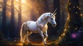 Graceful Unicorn in Golden Light Royalty Free Stock Photo