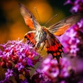 Mesmerizing Macro Shot of Hummingbird Hawk-Moth Sipping Nectar Royalty Free Stock Photo