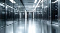 Experience the energetic atmosphere of a contemporary data center, where rows of shining servers operate seamlessly, showcasing