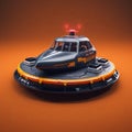 Award-winning Hovercraft Photography On Solid Color Background