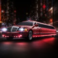 Luxurious Limousine Under Spotlight Royalty Free Stock Photo