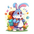 Easter Egg Scavenger Hunt - Easter Bunny Hunting for Easter Eggs - Whimsical World of a Bunny\'s Quest for Hidden Treasures