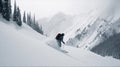 A moving shot of a person skiing down a mountain created with Generative AI