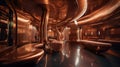 Luxury Futuristic Interior: Gold & Brushed Copper Shine