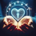 Embracing Digital Love with Heart and Hand Illuminations