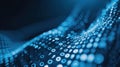 Experience the fusion of tech and art in this binary code visualization, featuring glowing dots on a serene blue backdrop Royalty Free Stock Photo