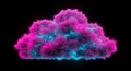 Vibrant digital cloud with glowing circuit lines, representing futuristic data and AI concepts Royalty Free Stock Photo