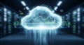 Futuristic cloud computing data center technology and network infrastructure concept Royalty Free Stock Photo