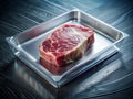 Traceable Fresh VacuumSealed Raw Steak with QR Code for Enhanced Food Safety and Transparency Royalty Free Stock Photo